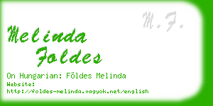 melinda foldes business card